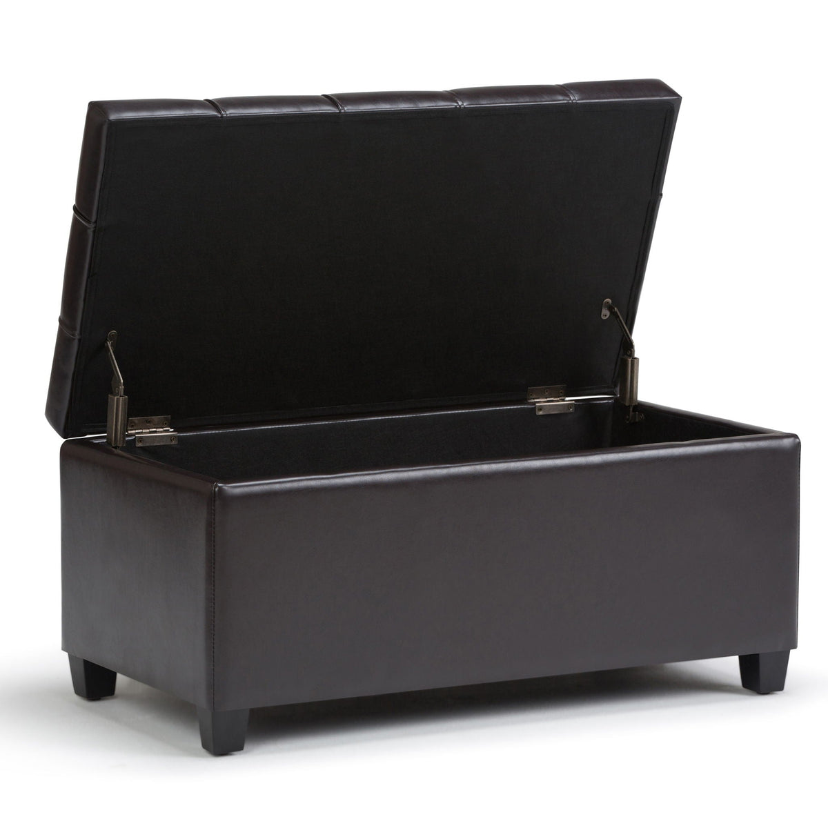 Upholstered Storage Ottoman Bench with Safety Hinge - Multiple Colors