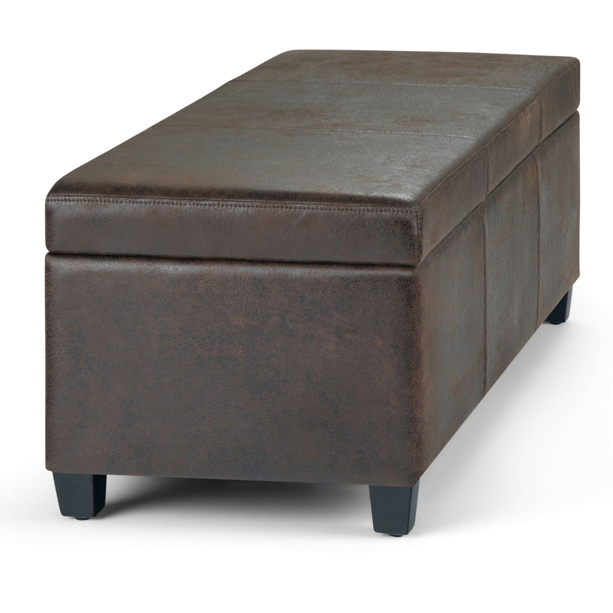 Avalon Contemporary Storage Ottoman Bench with Large Storage - Black, Dark Brown, Dark Gray
