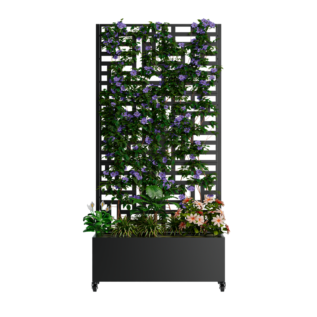 Metal Planter Box with Trellis