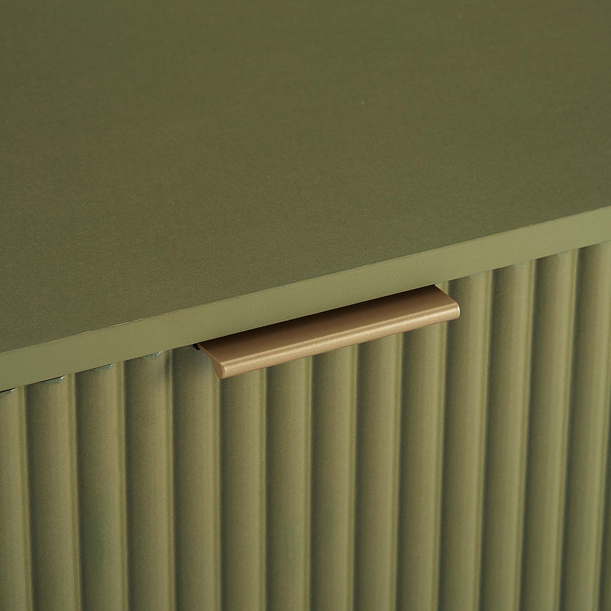 Modern Nightstand with Fluted Drawer and Metal Handles - Multiple Colors