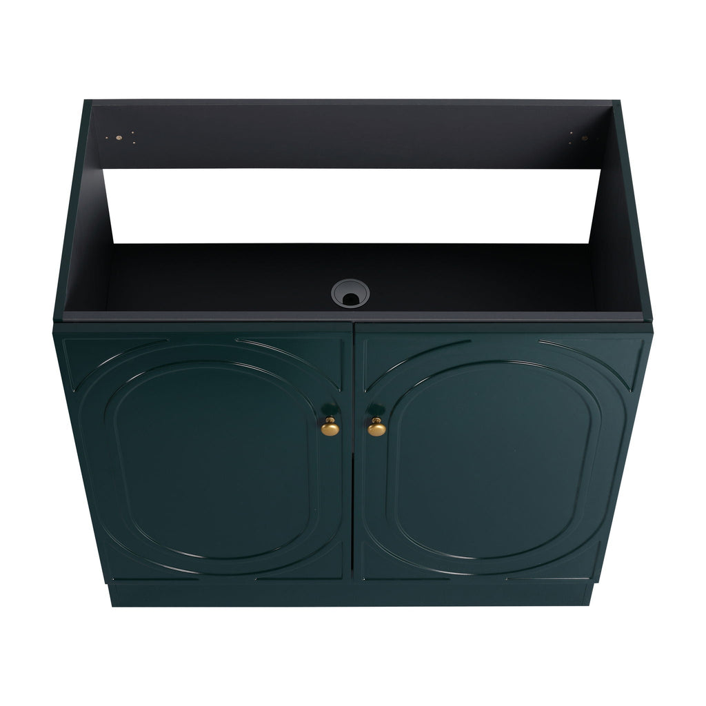 Modern Freestanding Bathroom Vanity with Soft Close Cabinet Doors - Pearl Silver, White, or Dark Green