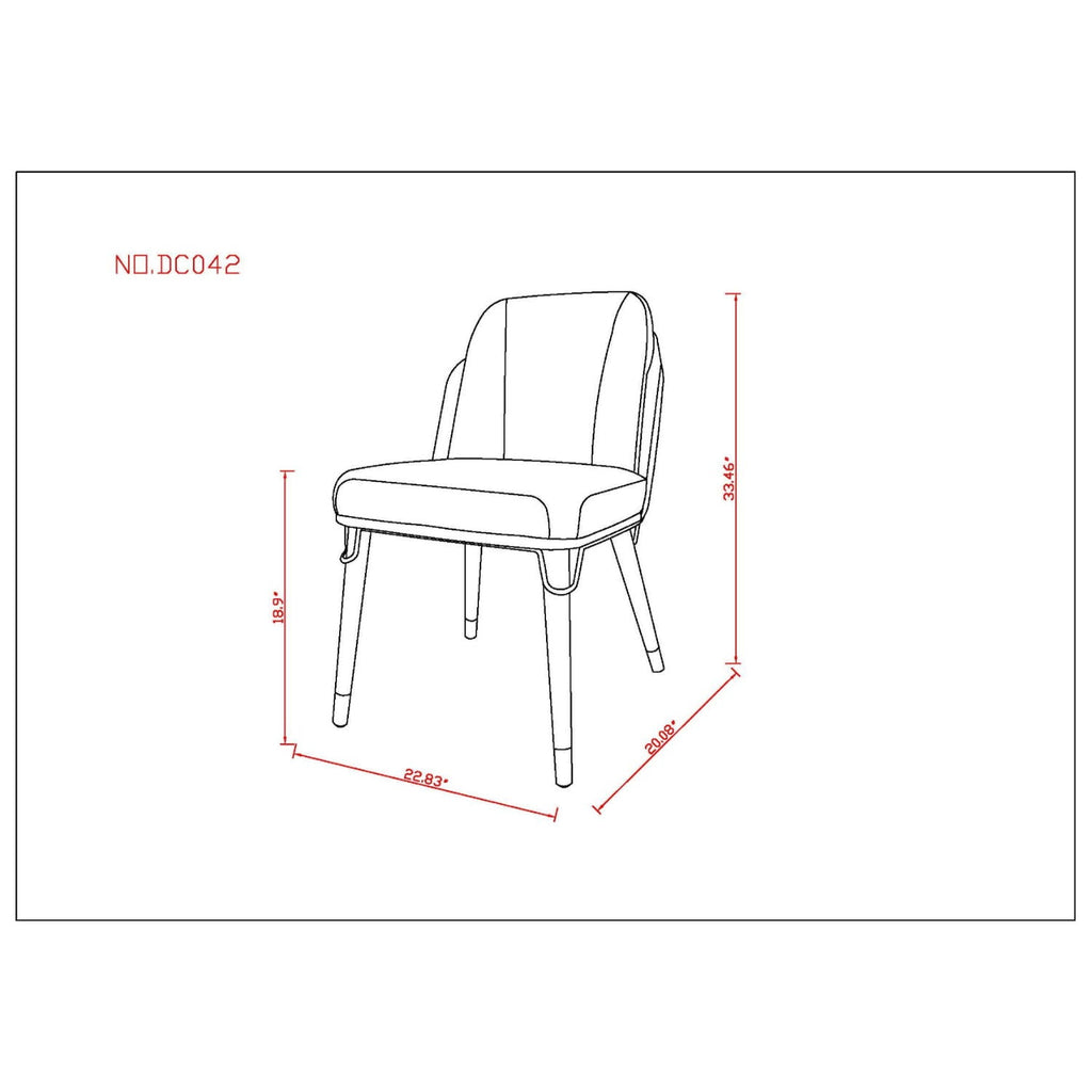 Estelle Dining Chair with Metal Accents – Dark Gray or Beige