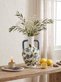 Floral Amphora Ceramic Vase