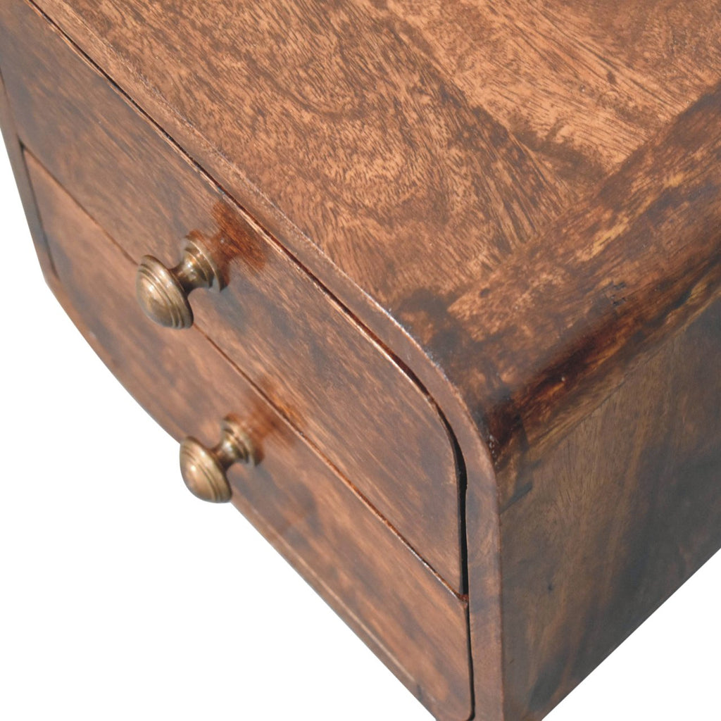 Solid Wood Mini Curved Nightstand