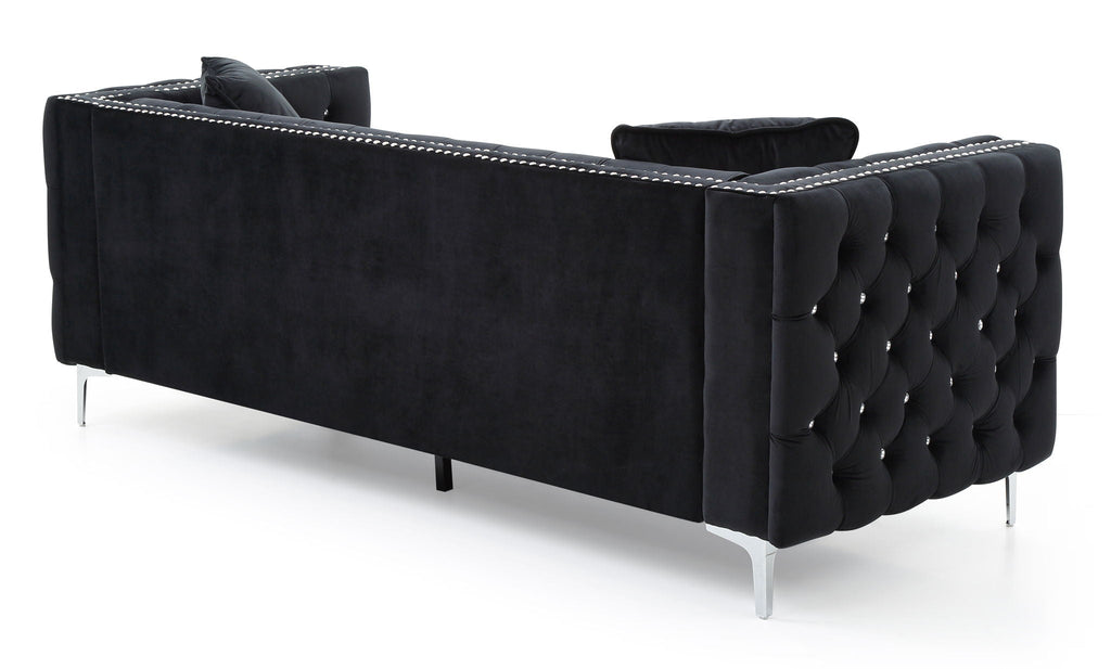 Paige Tufted Sofa with Faux Diamond Buttons - Multiple Colors