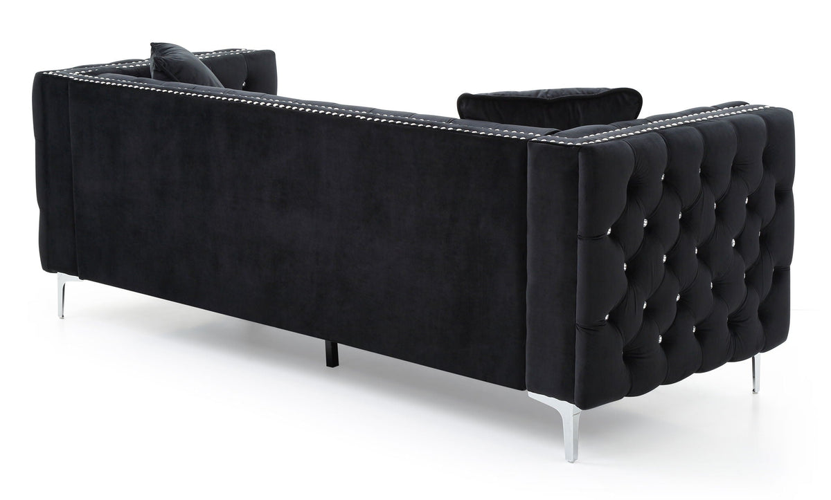 Paige Tufted Sofa with Faux Diamond Buttons - Multiple Colors