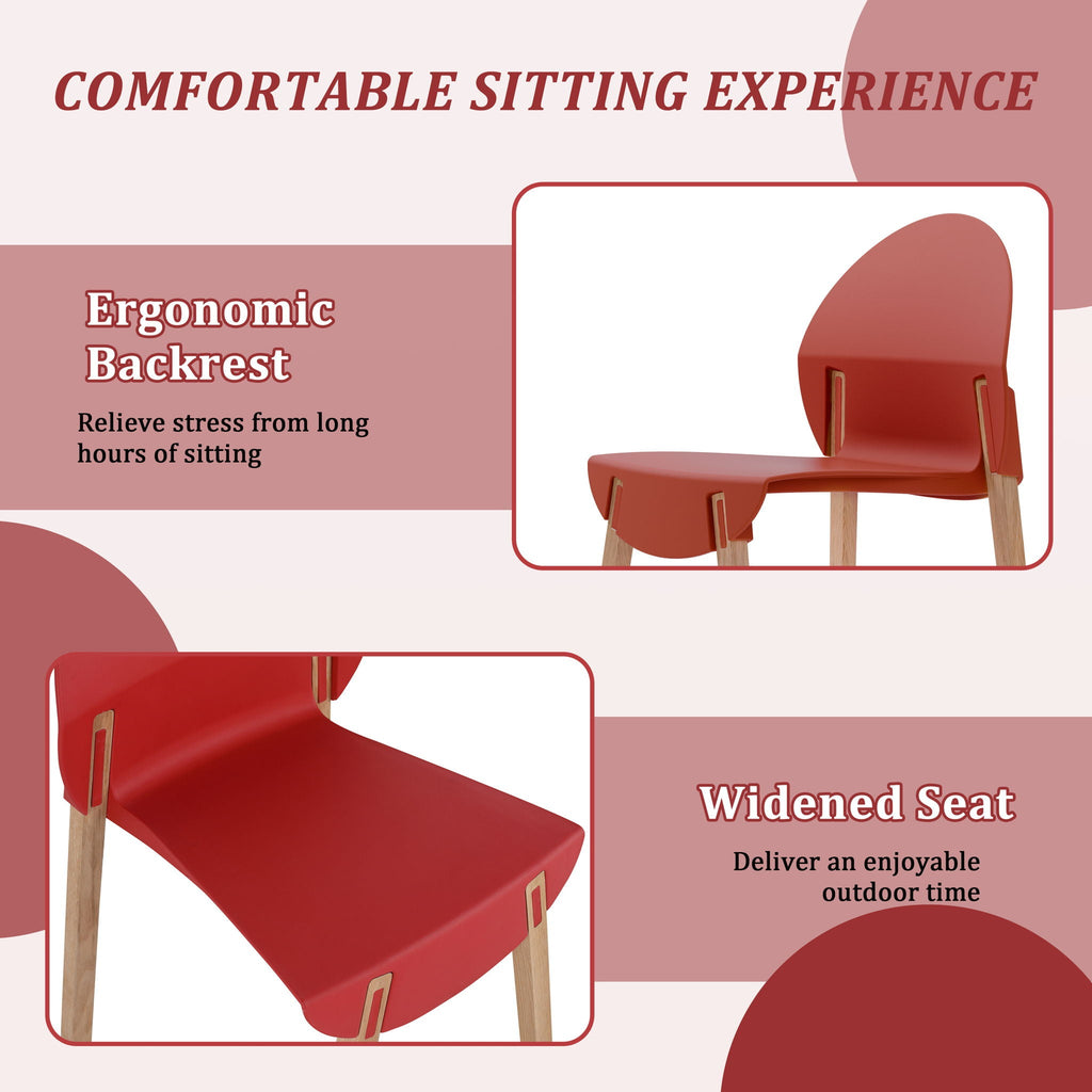 Traditional 4 Piece Outdoor Chair Set with Round Table - Multiple Colors