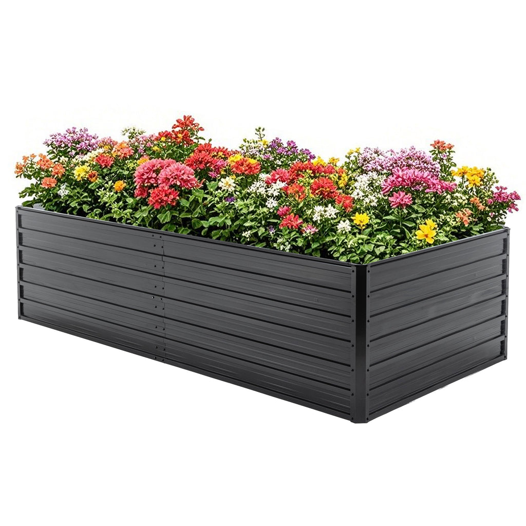 Metal Raised Garden Bed Kit with Gloves - Galvanized Steel