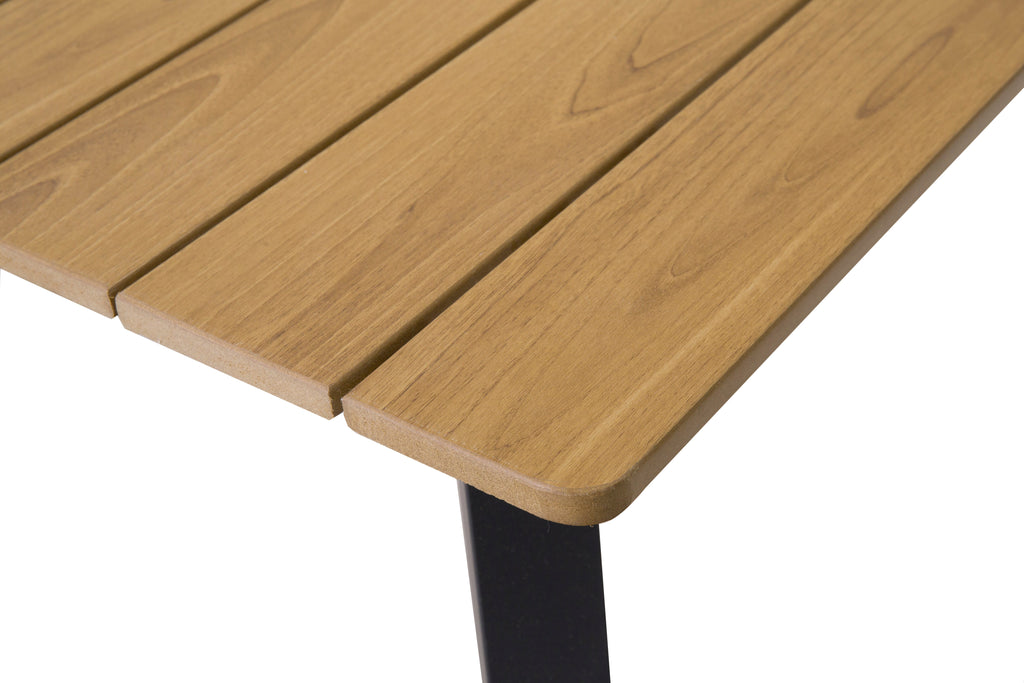 Outdoor Folding Dining Table for 4-6 with Umbrella Hole - Steel