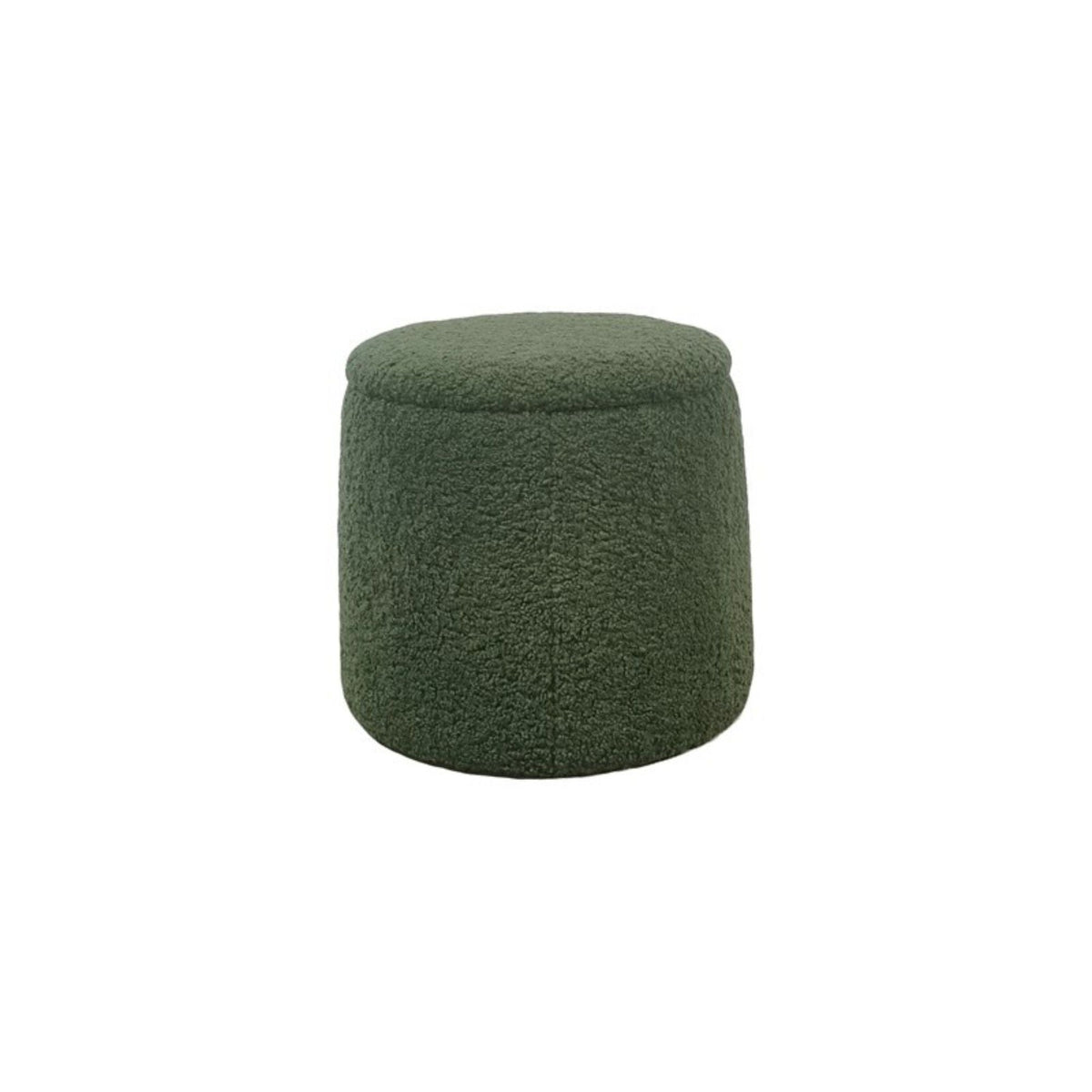Elegant Round Storage Ottoman with Built-In Storage - Dark Green or Beige