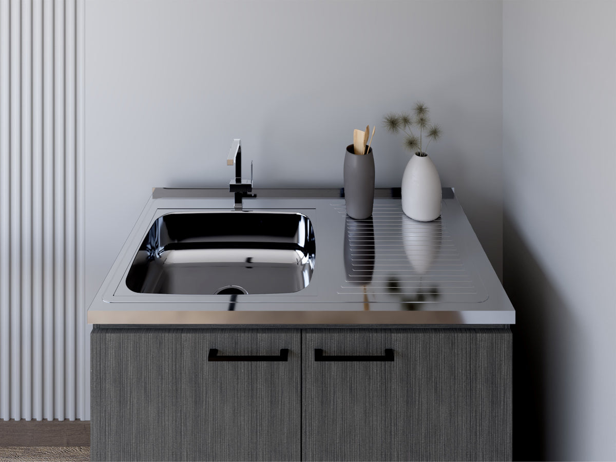Utility Sink Cabinet Burwood with Two Shelves - Smokey