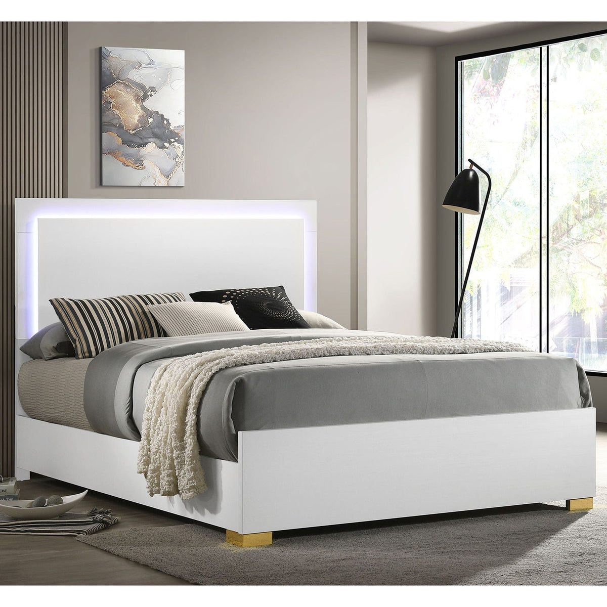 Jeremiah LED Panel Bed With Touch Controlled Lighting