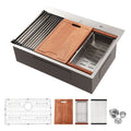Stainless Steel Drop In Kitchen Sink with Workstation - Gray or Gold