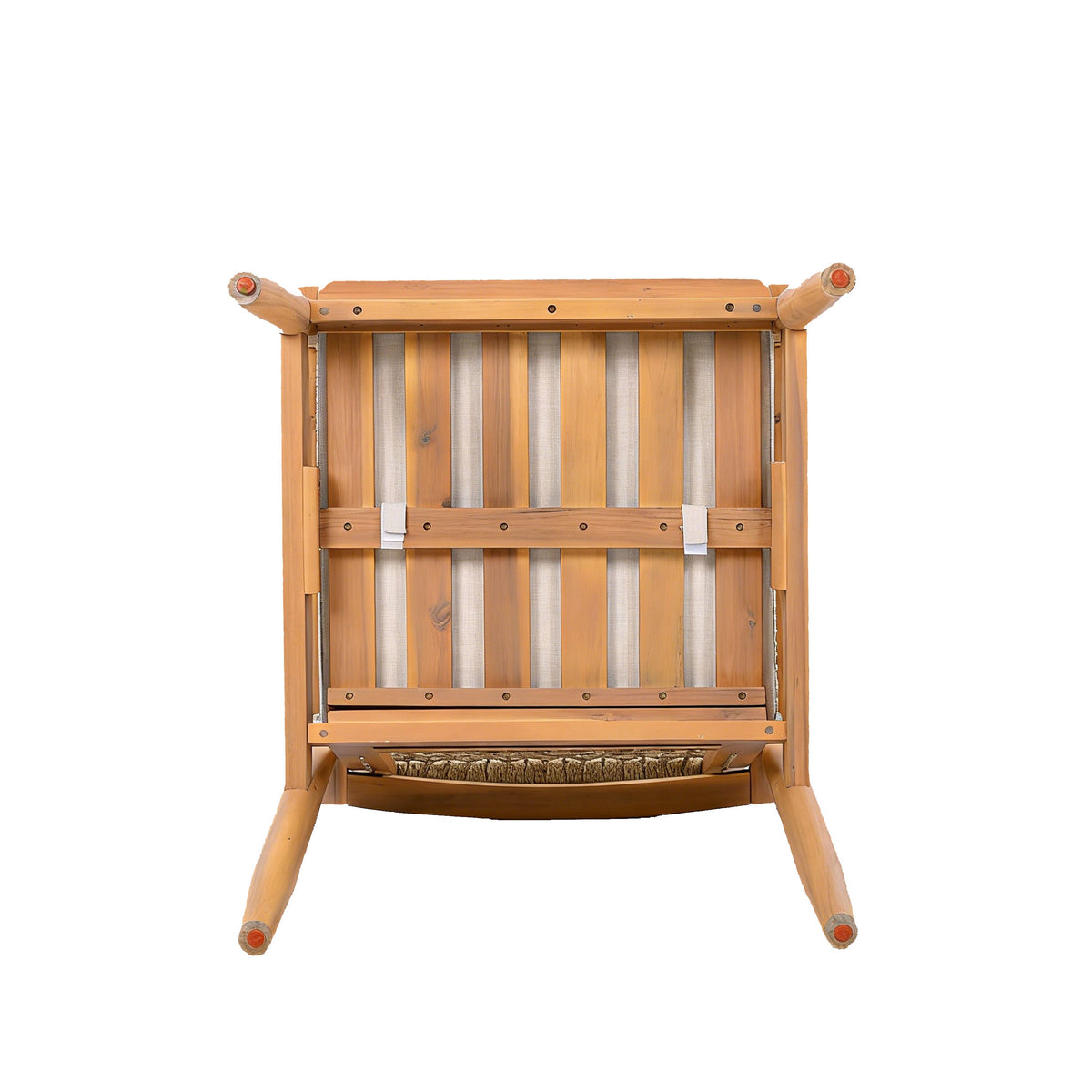 Acacia Wood Outdoor Dining Chairs with Rope Back - Set of 2