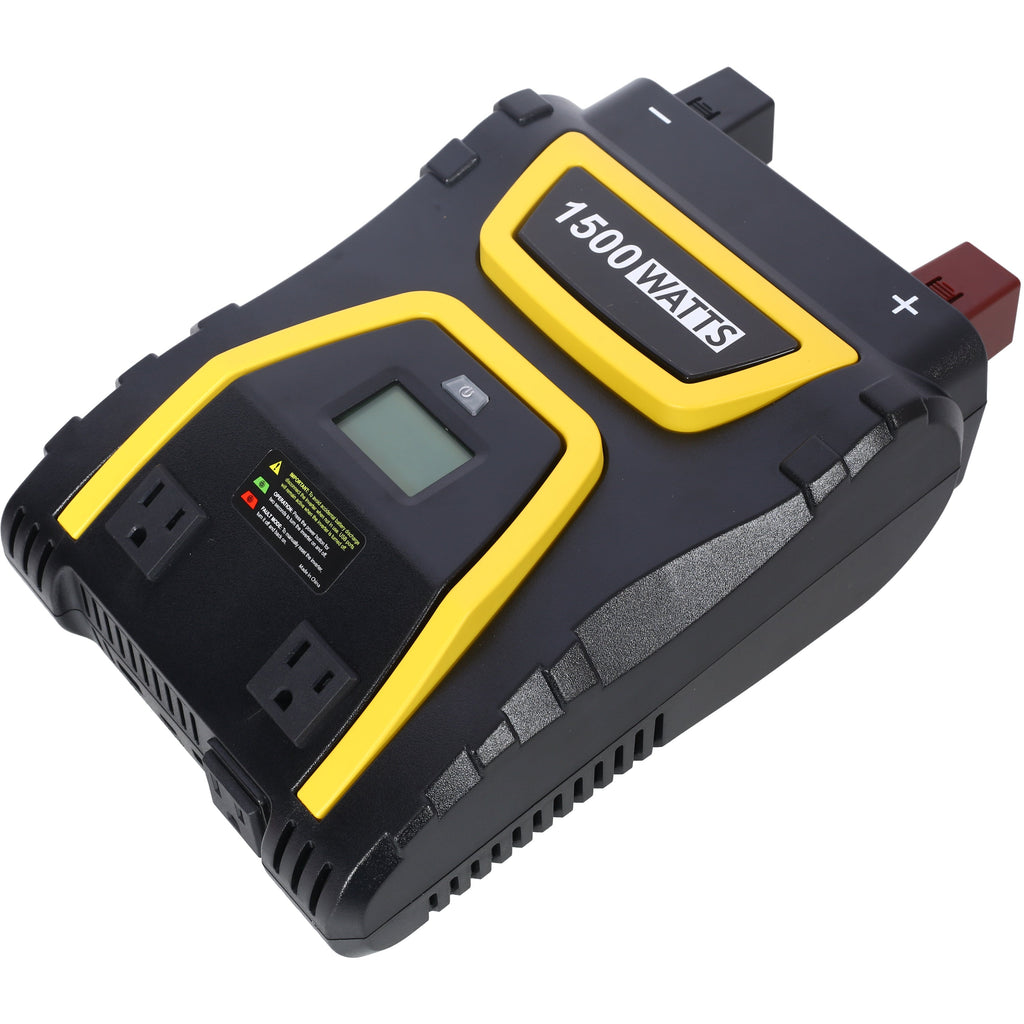 1500 Watt Power Inverter with LCD Display - Portable AC Power Solution - Black