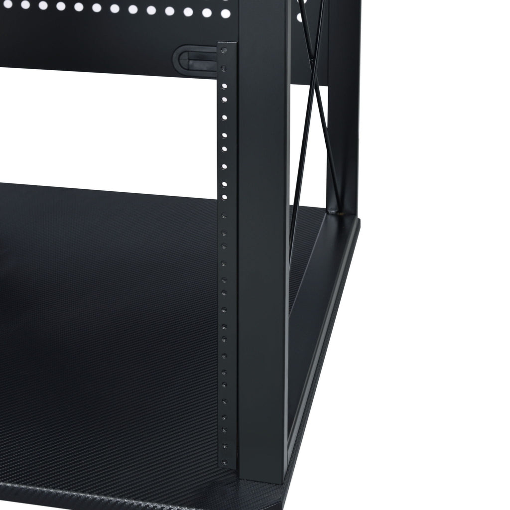 Music Desk with Multiple Storage and Cable Management - Black or Dark Brown