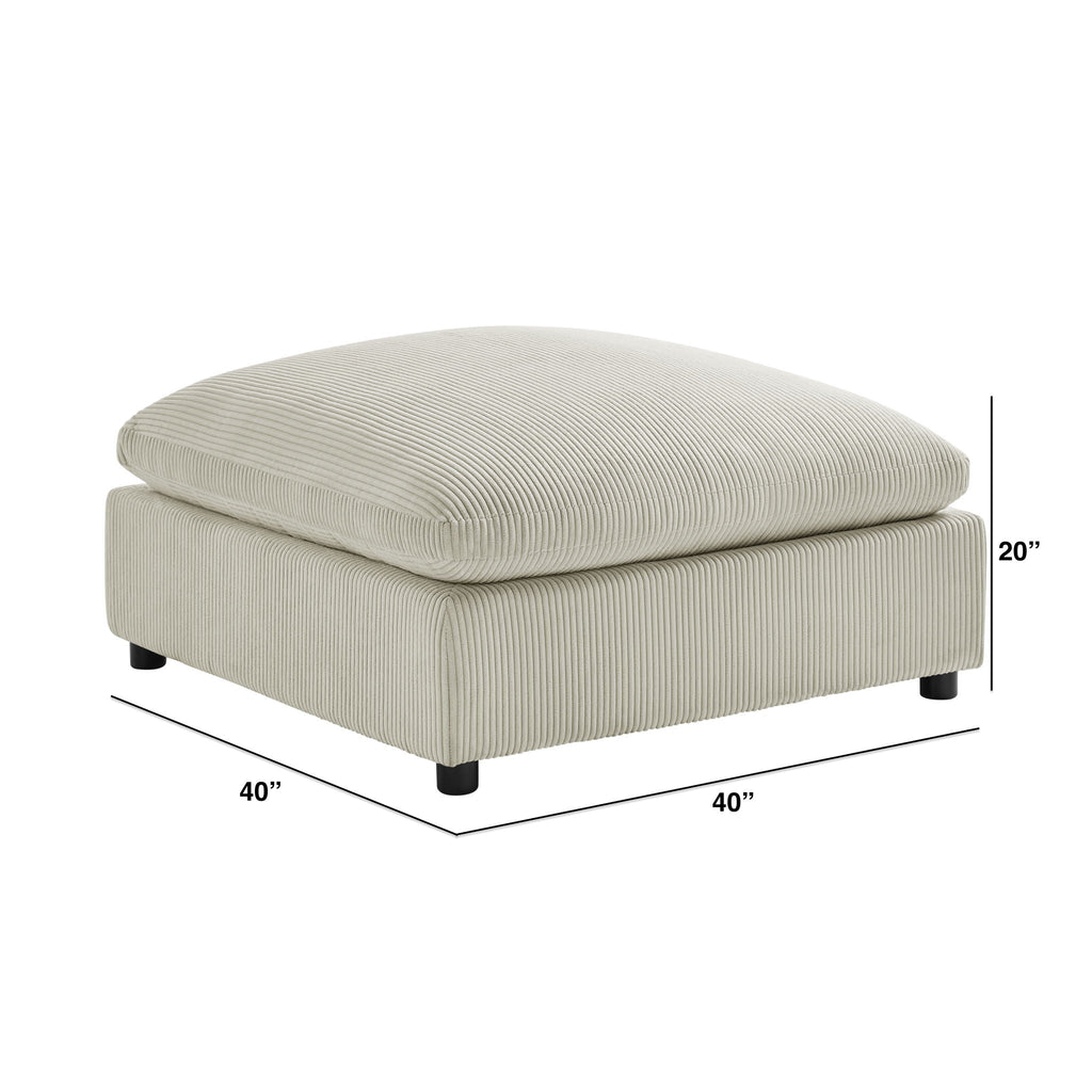 Chelsea Upholstered Ottoman with Removable Covers - Dark Gray or Beige