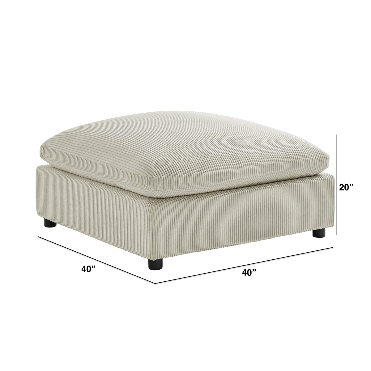 Chelsea Upholstered Ottoman with Removable Covers - Dark Gray or Beige