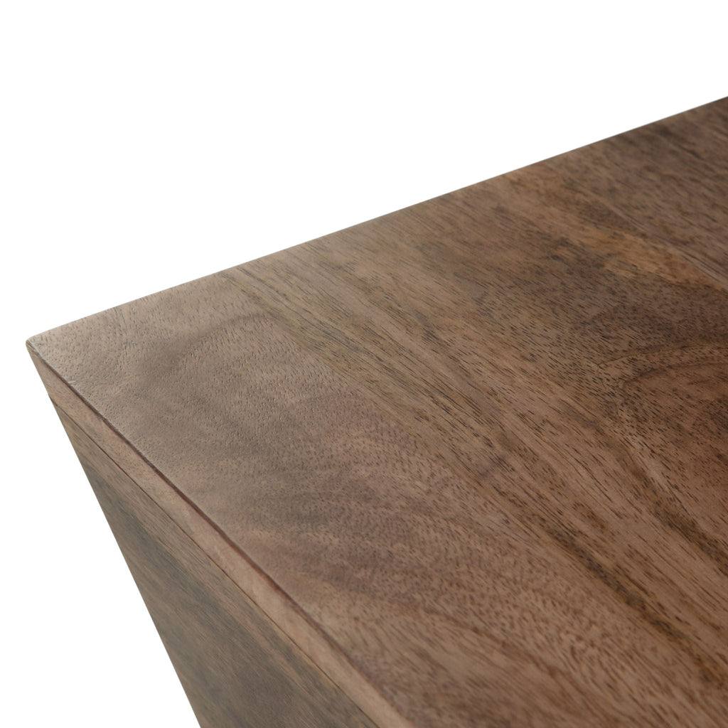 Handcrafted Square Coffee Table with Brass Trim - Multiple Finishes