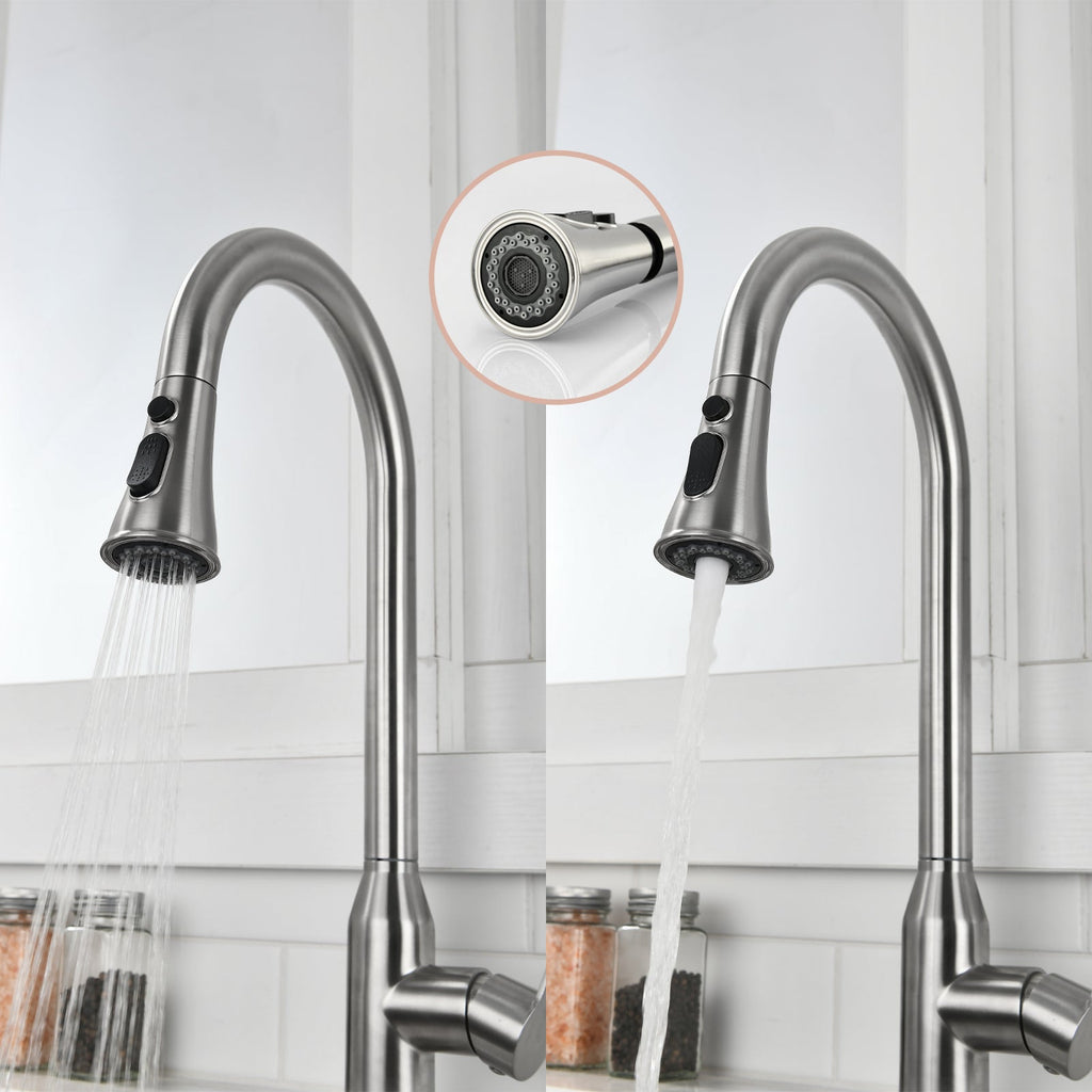 High Arc Single Handle Stainless Steel Brushed Nickel Kitchen Faucet