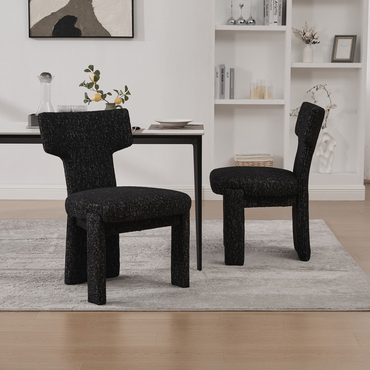 Armless Curved Back Accent Chairs