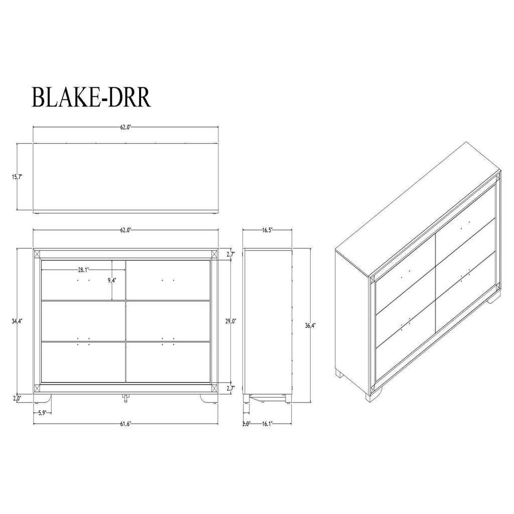 Lively Dresser With Glitter Detail - Black
