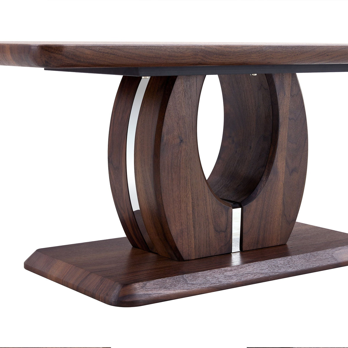 Modern Minimalist Rectangular Coffee Table with Walnut Grain Finish - Dark Brown