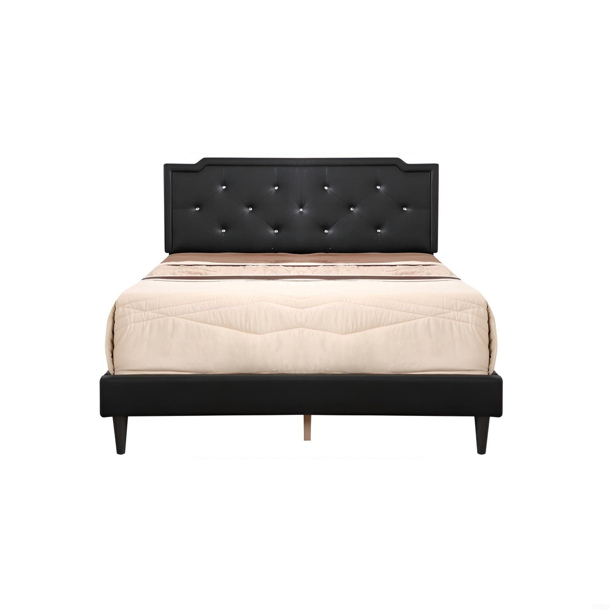 Button Tufted Upholstered Bed with Charming Design - Multiple Colors