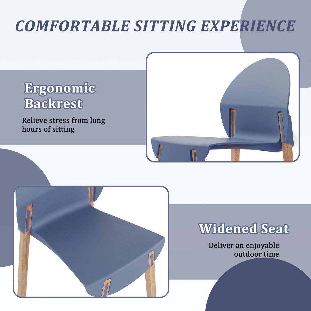 Traditional 4 Piece Outdoor Chair Set with Round Table - Multiple Colors