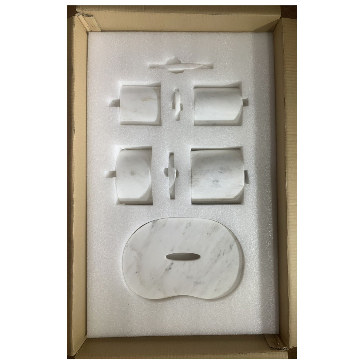 Elegant Natural Marble Bathroom Accessories Set