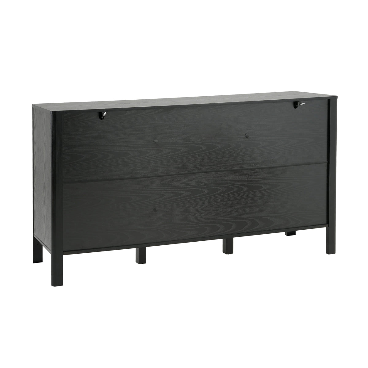 Black Sideboard with Storage - Modern MDF Credenza - Black