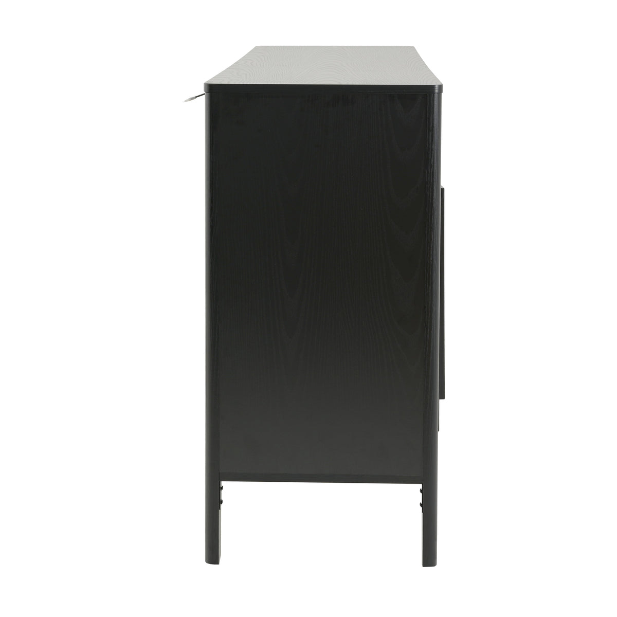 Black Sideboard with Storage - Modern MDF Credenza - Black