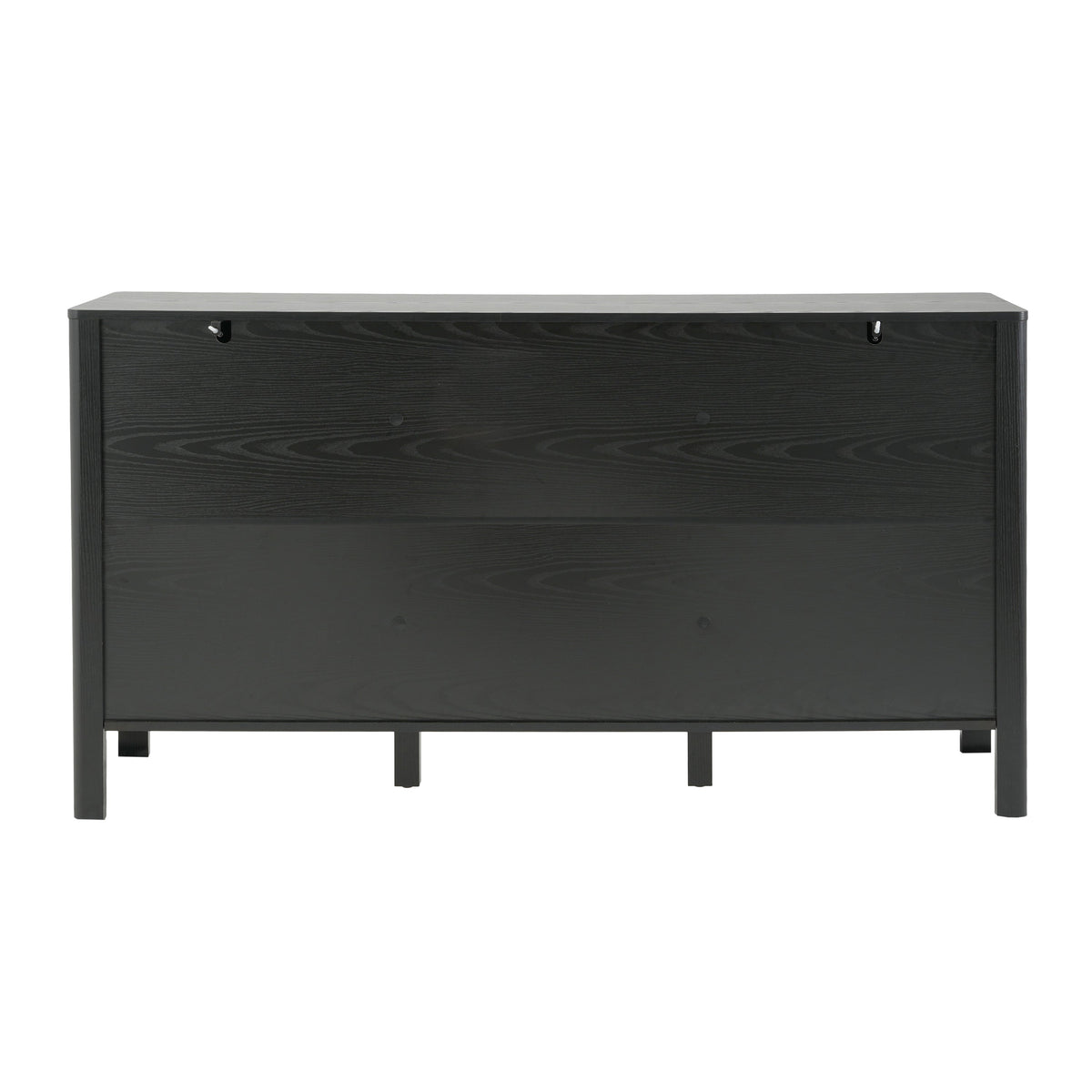 Black Sideboard with Storage - Modern MDF Credenza - Black
