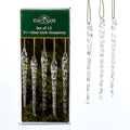 Twisted Clear Glass Icicle Ornaments- 12 Piece Box Set