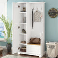 Stylish Design Hall Tree with Flip-Up Bench - Wood Grain Finish