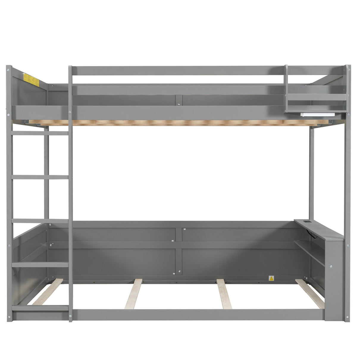 Bunk Bed With Built-In Shelves, Storage Box, LED Light And USB Charging Station