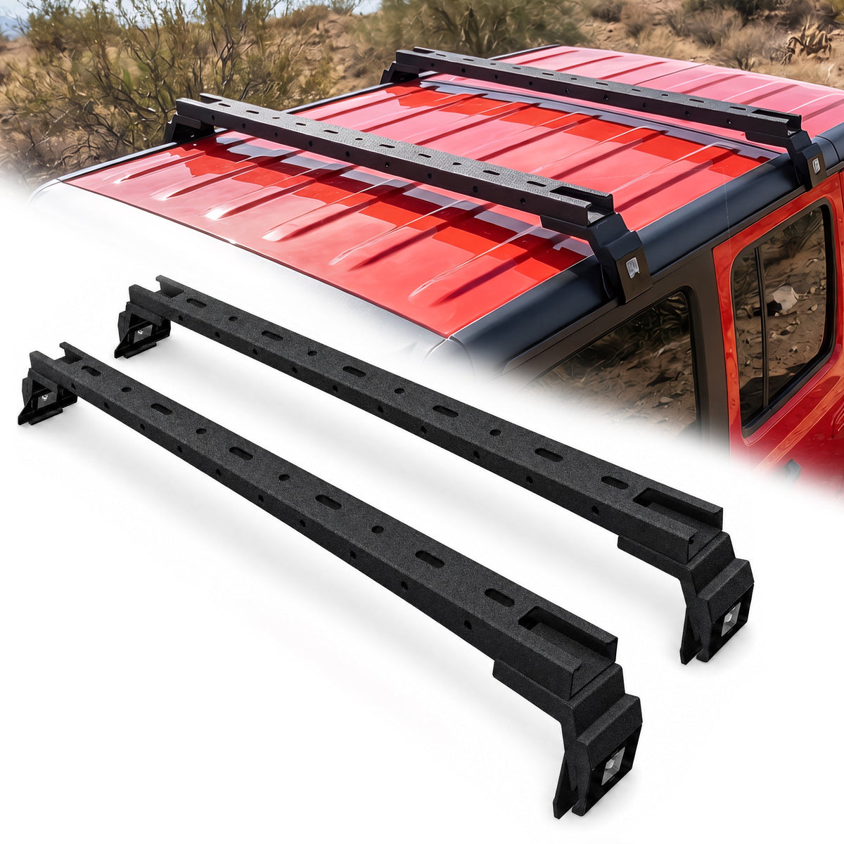 Carbon Steel Roof Rack Cross Bars with 400 lb Capacity - Black
