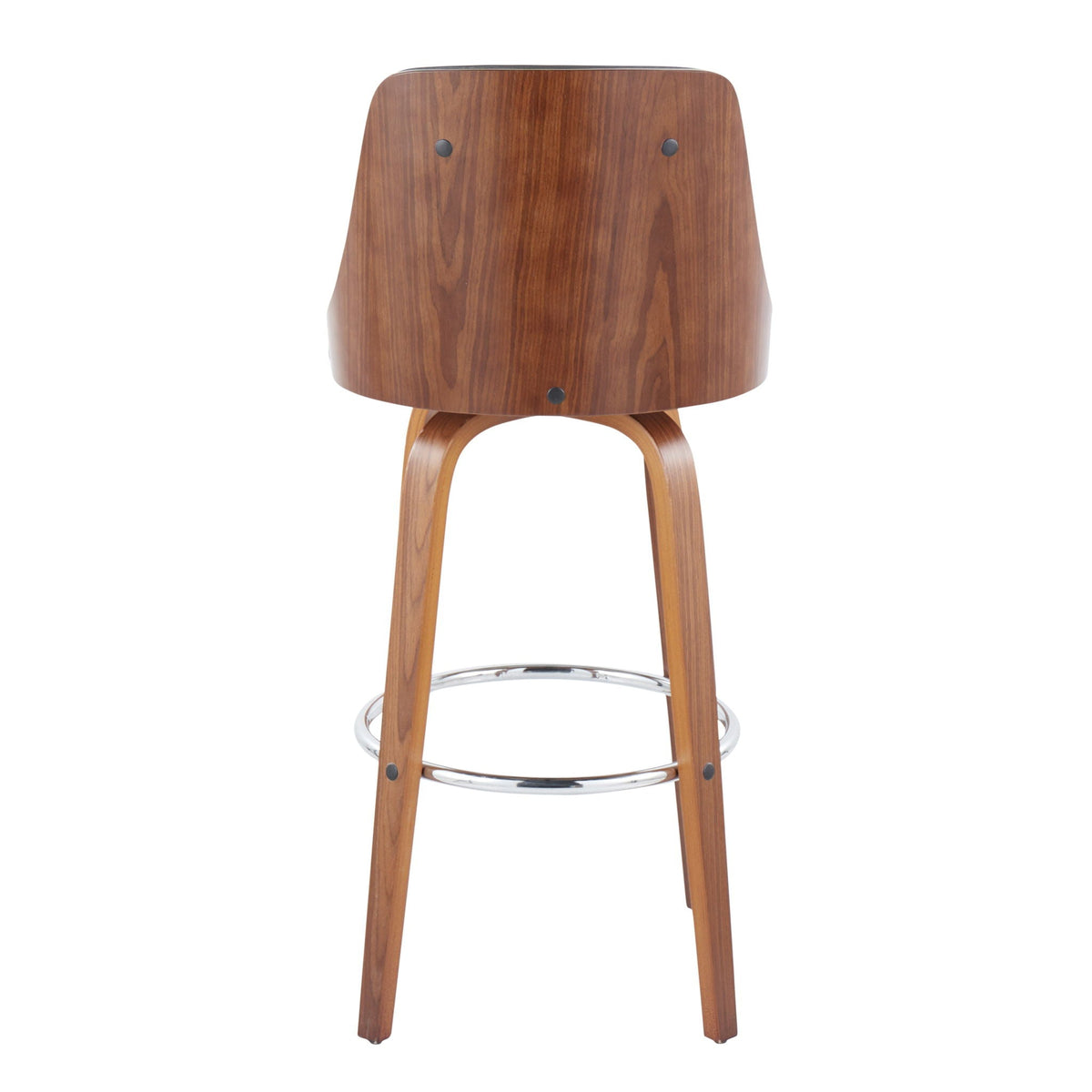 Mid-Century Modern Swivel Barstool Set with Round Footrest - Multiple Colors