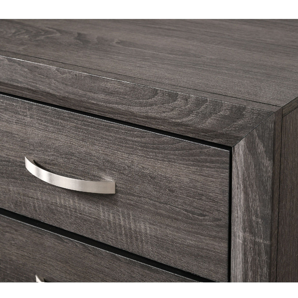 Contemporary 5 Drawer Tall Chest with Ample Storage - White or Dark Gray