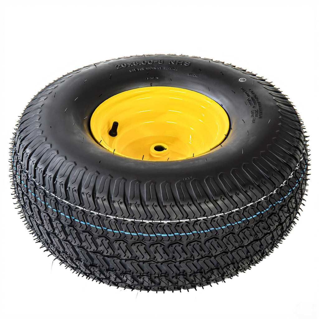 Heavy Duty Lawn Mower Tires and Wheel Assembly Set of 2 – 20x8.00-8
