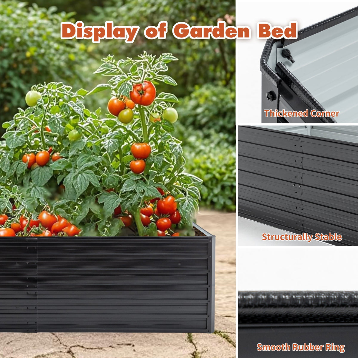 Metal Raised Garden Bed Kit with Gloves - Galvanized Steel