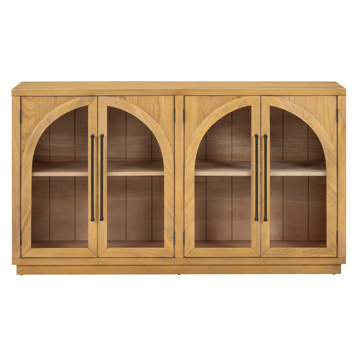 Large 4-Door Sideboard Buffet Cabinet with Glass Doors - TREXM