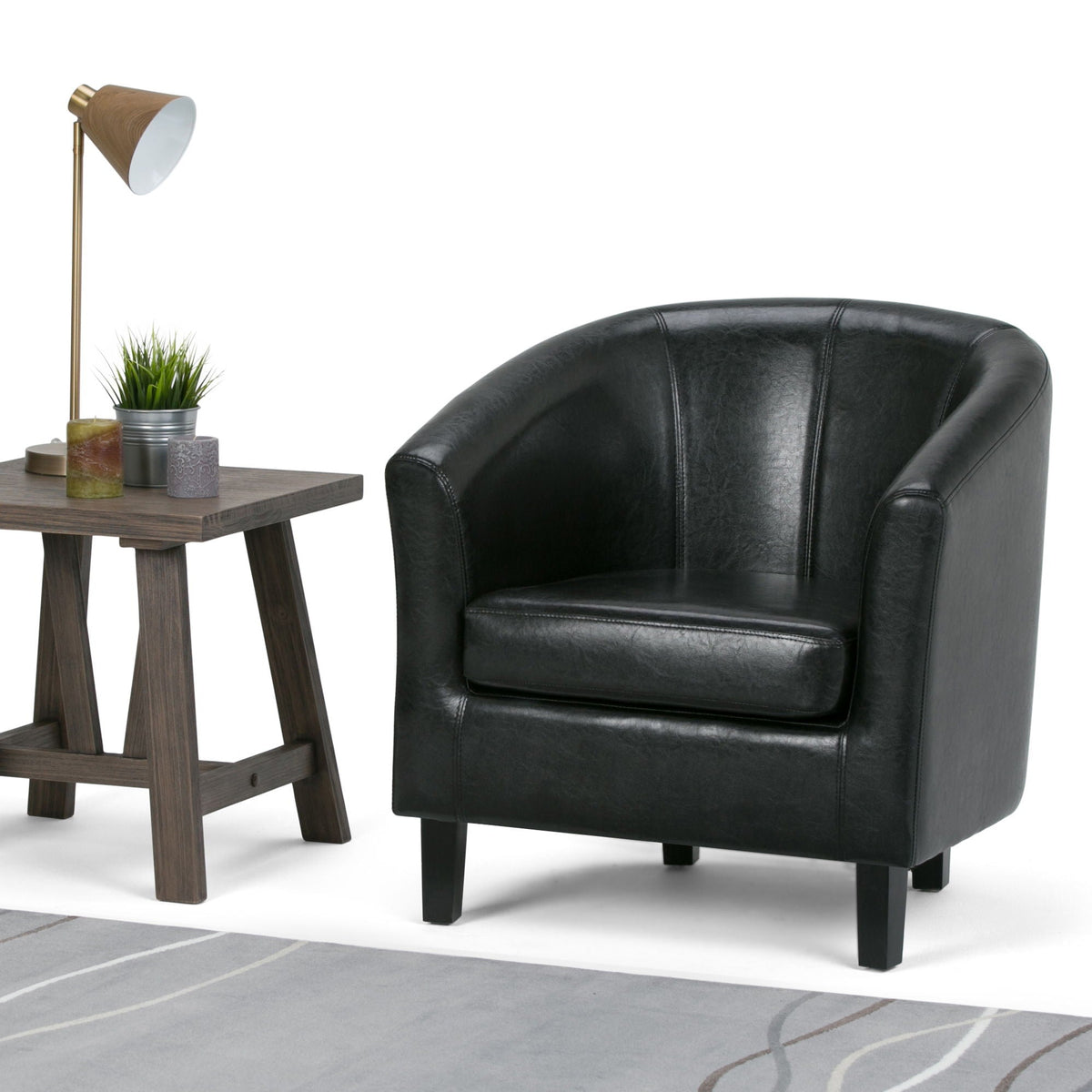 Transitional Tub Chair with Curved Back and Removable Cushion - Multiple Colors