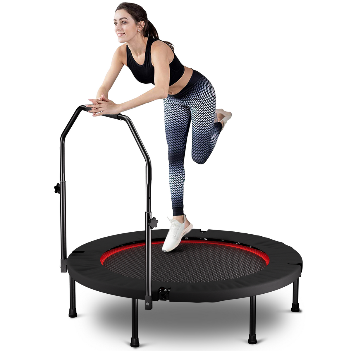 40 Inch Foldable Trampoline with Adjustable Handle - Standard Spring