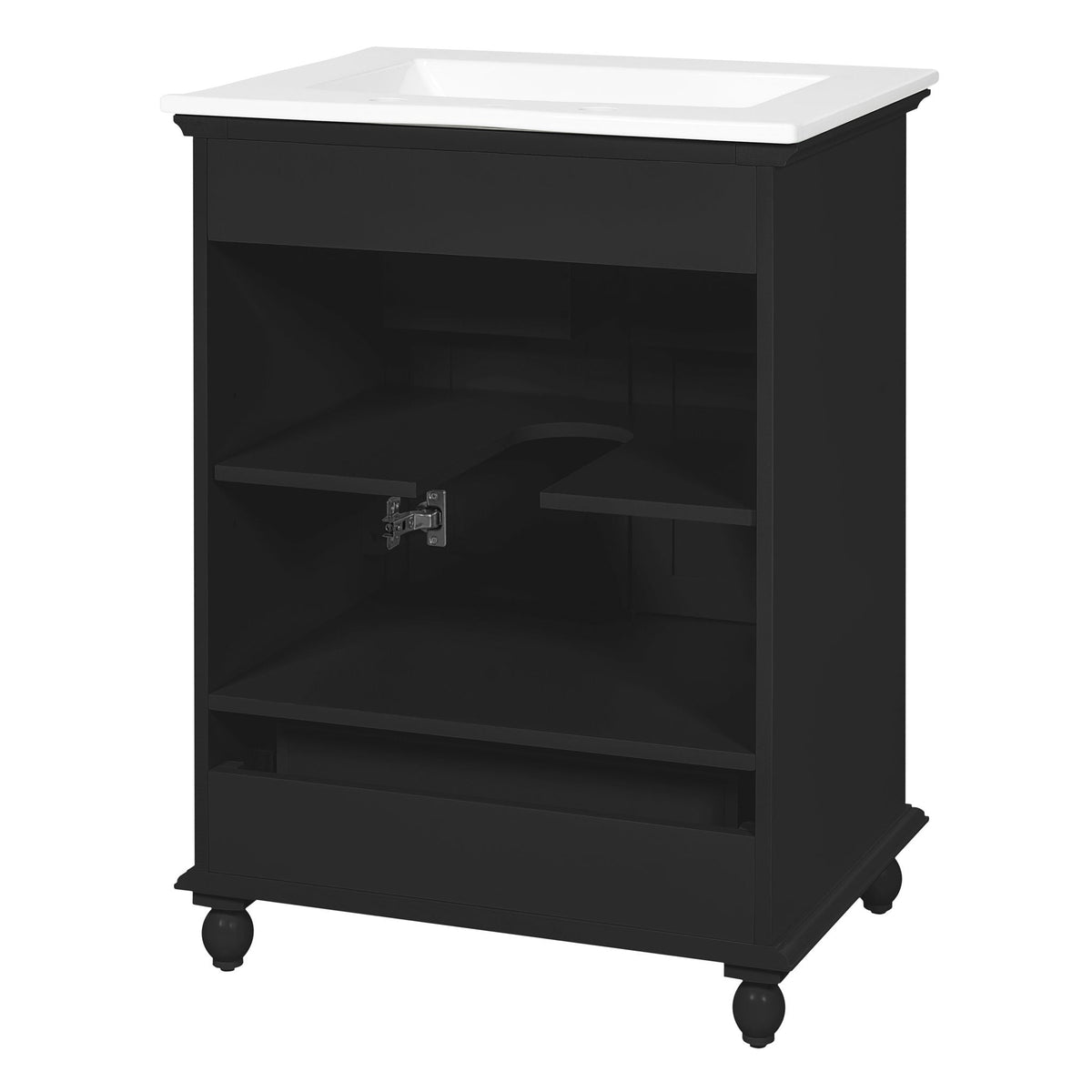 Modern Bathroom Vanity With Sink, Cabinet, And Drawers