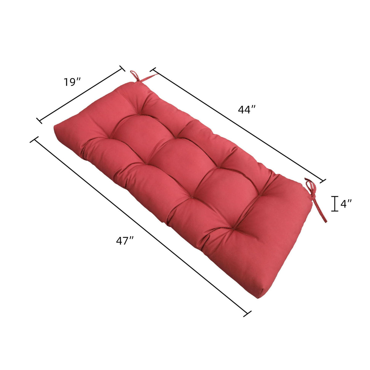 Outdoor Bench Cushion with Weather-Resistant Fabric - Red, Dark Gray, Light Blue, Blue