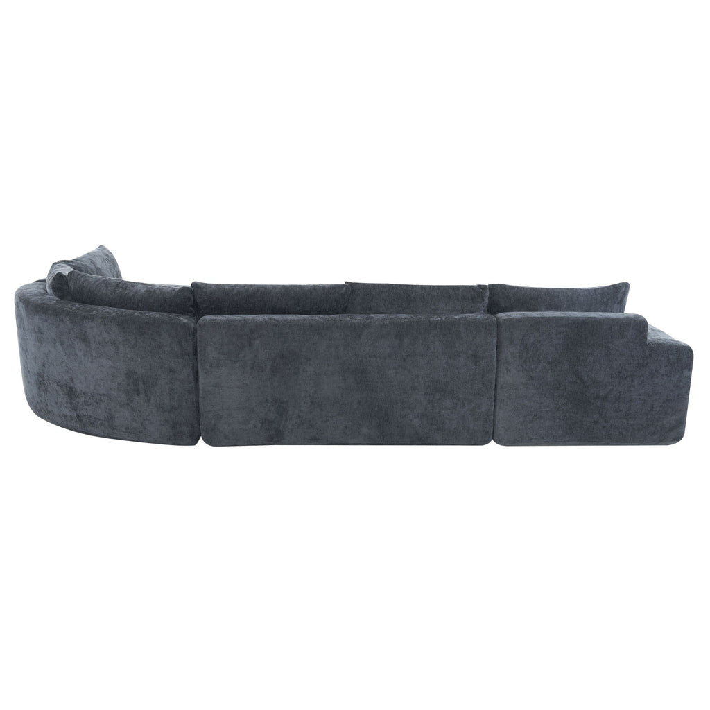 Modular Cloud Sectional Sofa Set with Deep Seating - Choose Beige, Dark Gray, or Dark Brown