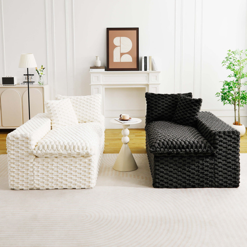 Luxury Multifunctional Sofa for Living Room with Adjustable Layout - Black, Dark Green, White, Pink