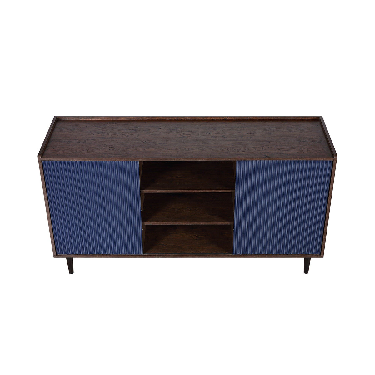 Fluted Sideboard with Adjustable Storage - Black or Blue