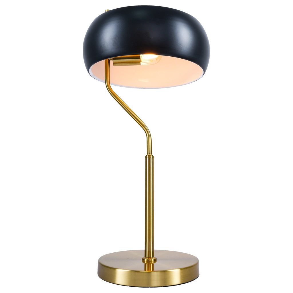 Gold Table Lamp with Dimmable Feature - Black Shade